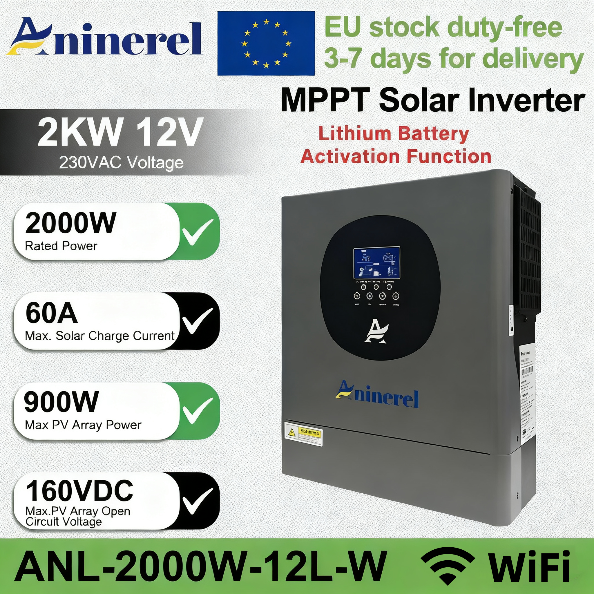 Aninerel 2KW 4.2KW Hybrid Sola - Drone Solar Charger recensione e prezzo