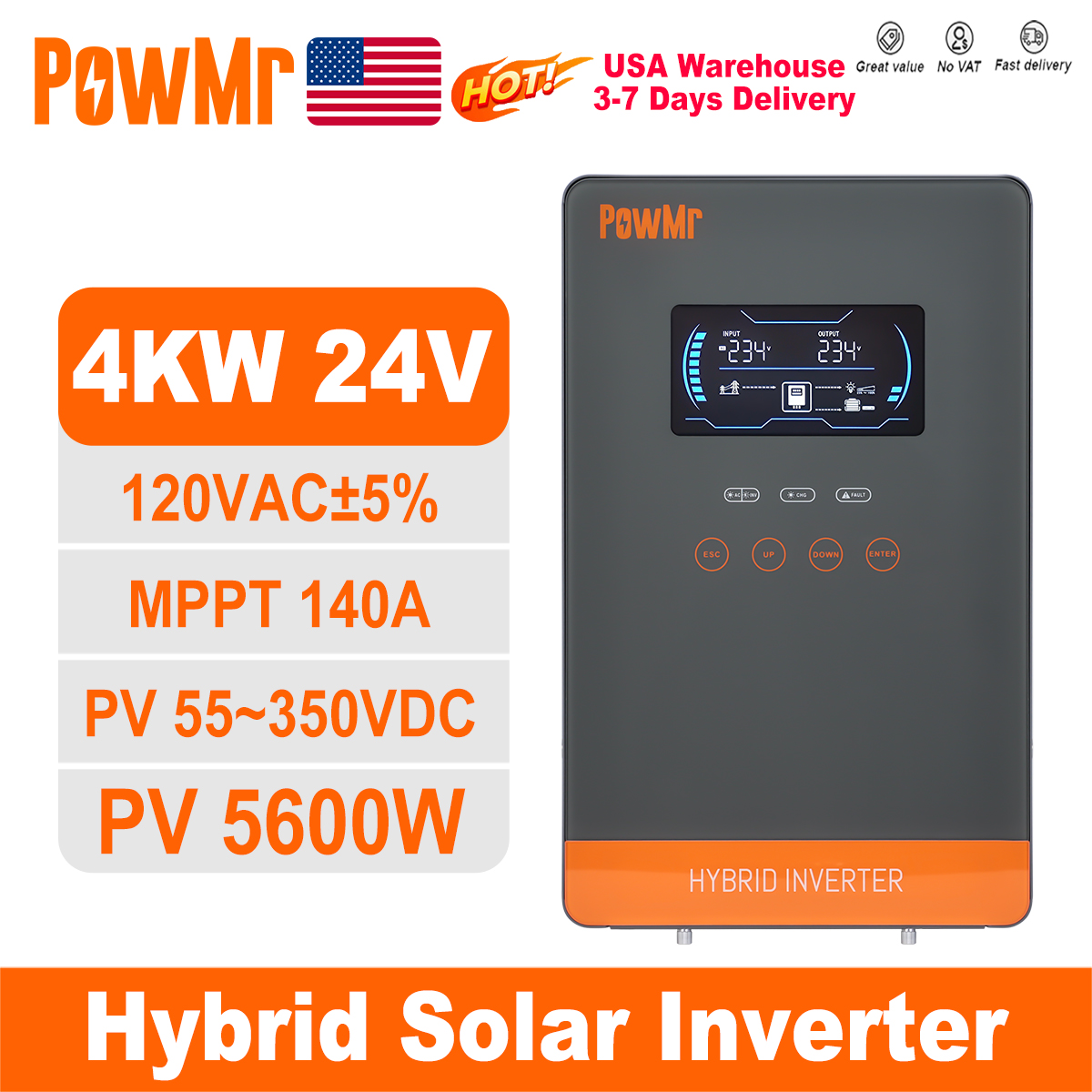 PowMr USA 4000W 24V Hybrid Sol - Drone Solar Charger recensione e prezzo