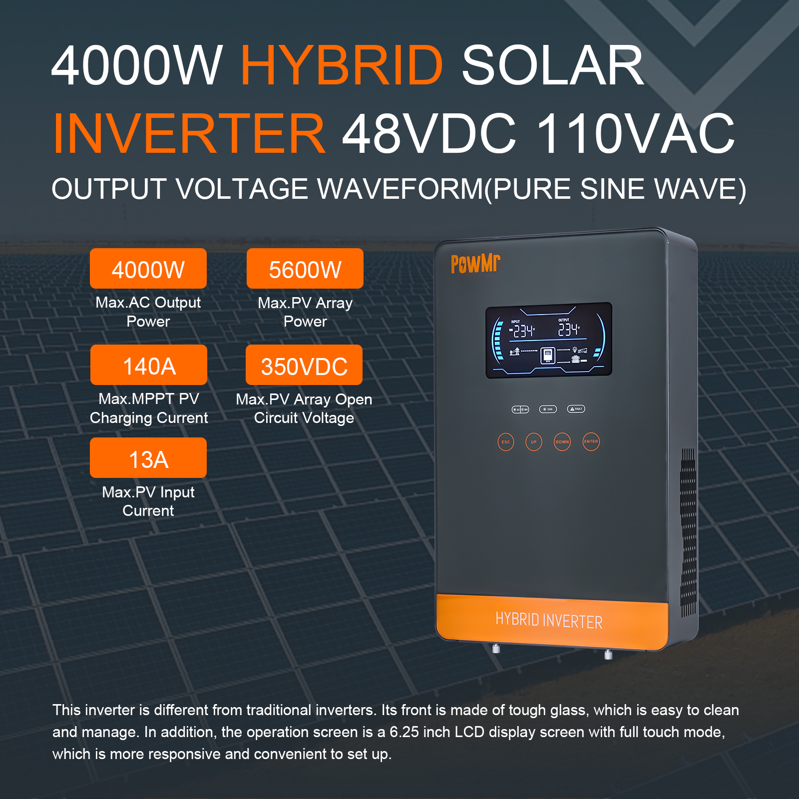 PowMr USA 4000W 24V Hybrid Sol - Drone Solar Charger recensione e prezzo