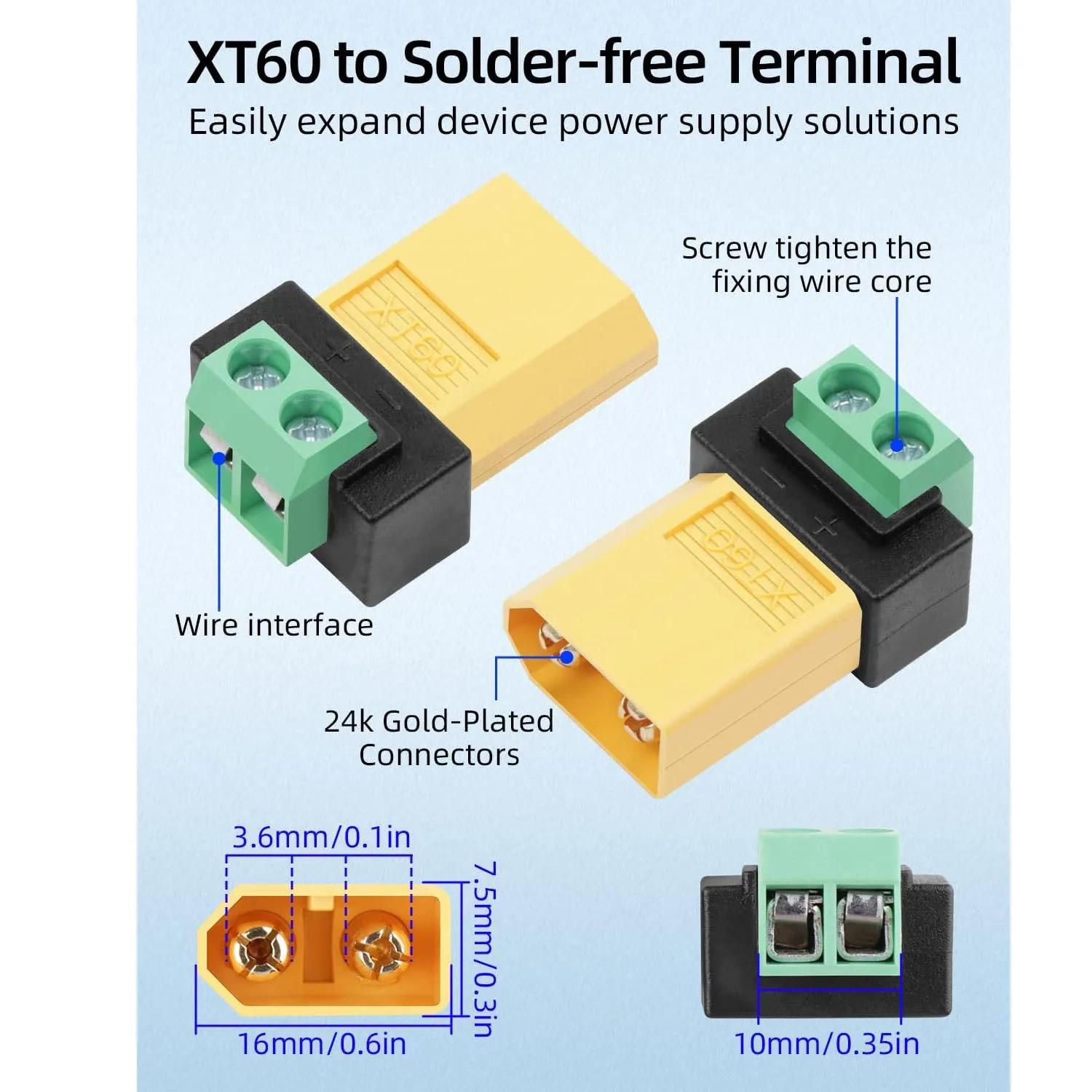 2 Pin XT60 Solderless Male Fem - Drone Solar Charger recensione e prezzo